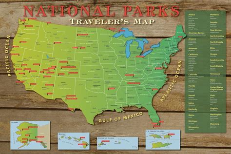 Us National Parks Wall Map Diy Travel Map Kit Novelty Map Psdhook