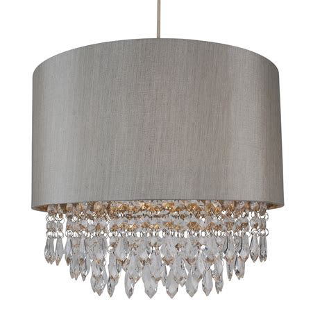A wide range of available colours in our catalogue: Modern EasyFit Drum Shade Silver Fabric Ceiling Pendant ...
