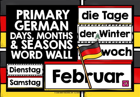 Primary German Days Months Seasons Word Wall Teaching Resources