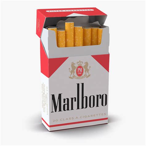 opened cigarettes pack marlboro 3d model 3d model 19 3ds c4d fbx ma obj max free3d