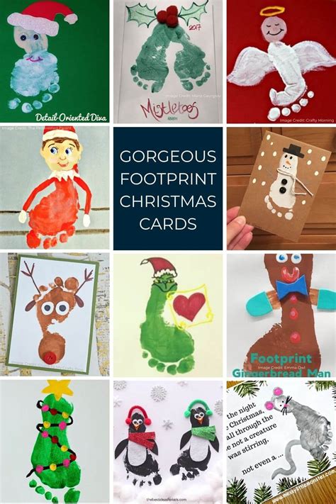 11 Simple Fun Footprint Christmas Cards Jolly Festive