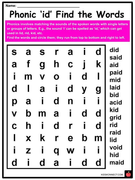 Phonics Id Sounds Worksheets And Activities For Kids