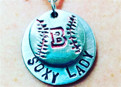 Hand Stamped Soxy Lady Necklace Boston Redsox Shop 2ndblessingsjewelry