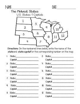 States And Capitals Worksheets Studying Worksheets