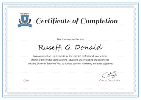 Course Completion Certificate Format Word Inside