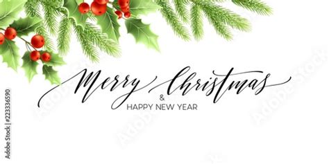 Merry Christmas And Happy New Year Banner Design Stock Image And