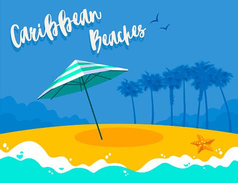 Caribbean Beaches Stock Illustration - Download Image Now - Backgrounds ...