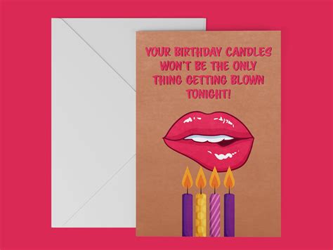 Kinky Flirty Funny Birthday Card Blow Candles Oral Sex For Etsy Free Nude Porn Photos