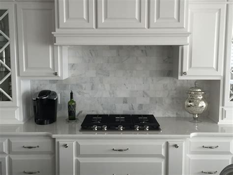 The Gray In This Marble Tile Backsplash Displays Just The Perfect
