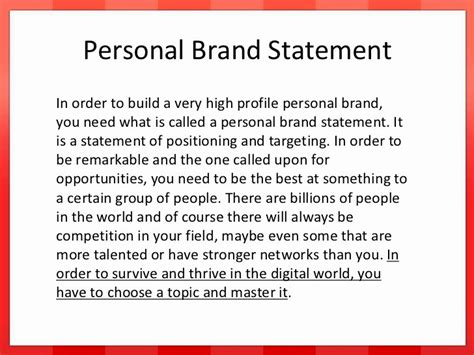 √ 20 Personal Brand Statement Examples ™ Dannybarrantes Template