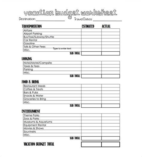 Budget Work Sheet Word Doc 69 Free Budget Templates Microsoft Word