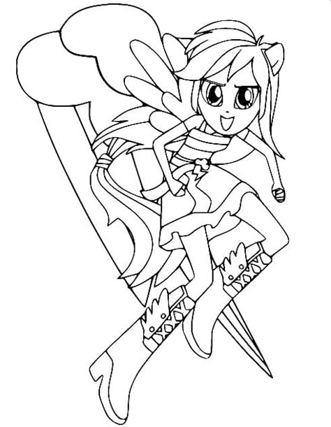 Coloriage Rainbow Dash De Equestria Girls Télécharger Et Imprimer