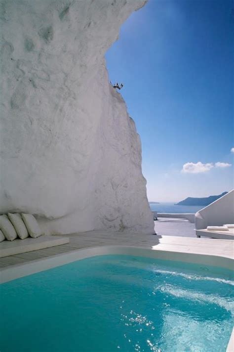 Katikies Hotel Cave Pool Greece Unreal Travel