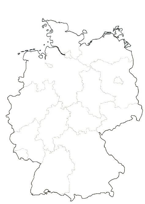Deutschland fährt das öffentliche leben ab mittwoch, 16. Deutschlandkarte (Umriss)