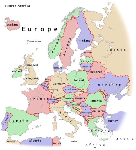 Mapa Politico De Ilustracao Vetorial Da Europa O Continente Europeu Tem