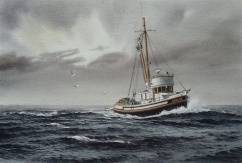 Avalon Watercolor In Fishing Boat Paintings