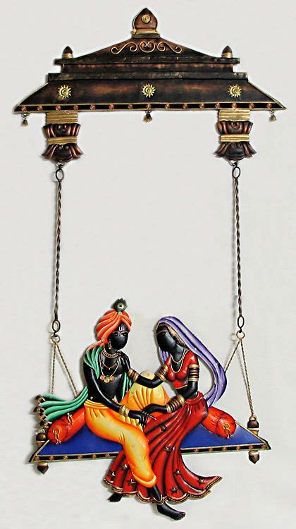 Decorate your home with wallmantra's about the product: Radha Krishna on a Swing - Wall Hanging | Krishna art ...
