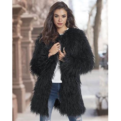 shaggy faux fur jacket long faux fur coat black faux fur jacket faux fur jacket