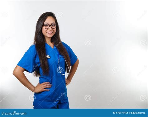 Female Nurse In Glasses Stock Image Image Of Nursing 176977451