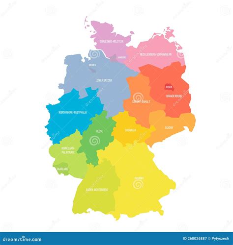 Germany Political Map Of Administrative Divisions Stock Vector