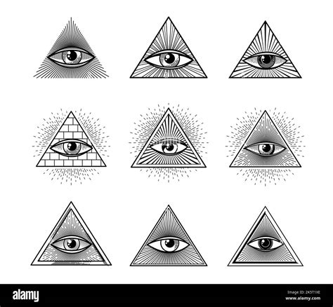 providence illuminati eye in pyramid triangle occult and esoteric vector symbol freemason