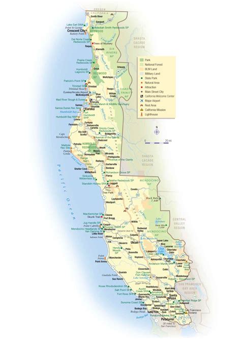 California North Coast Map •