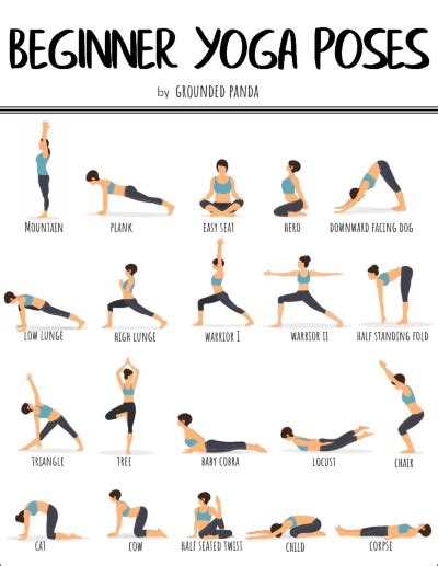 20 Yoga Poses For Complete Beginners Free Printable Basic Yoga