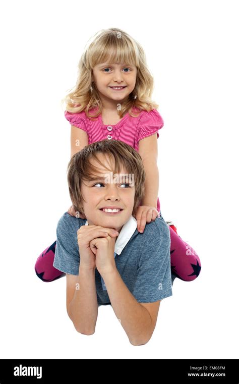 Pretty Girl Child Playing With Her Brother Stock Photo Alamy