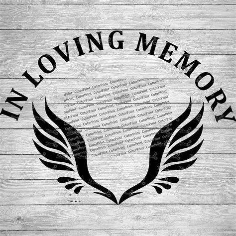 In Loving Memory Angel Wings 2 Svgeps And Png Files Digital Download