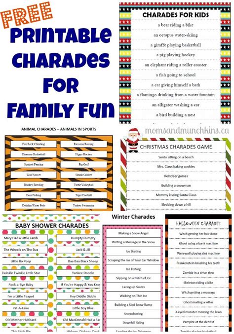 13 Best Images About Charades Game For Kids On Pinterest