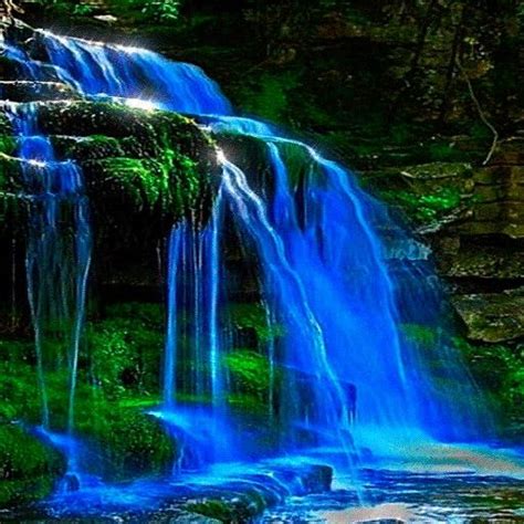 moving screensavers with sound blue fall magic lwp beautiful landscapes waterfall nature