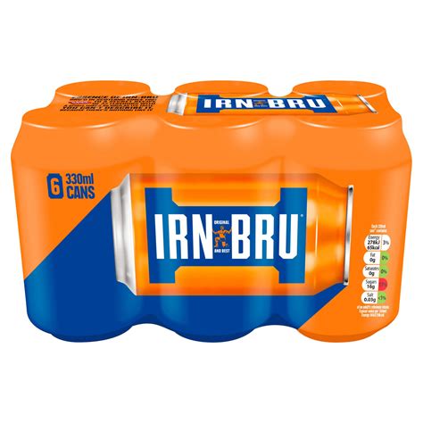 Irn Bru 6 X 330ml Cans Orange And Fruit Flavoured Iceland Foods