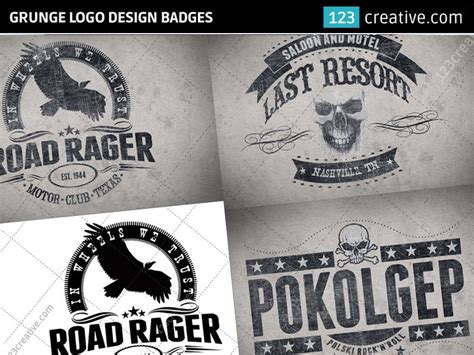 Grunge Logo Badges Logo Templates Psd Awesome Layered Logo Designs