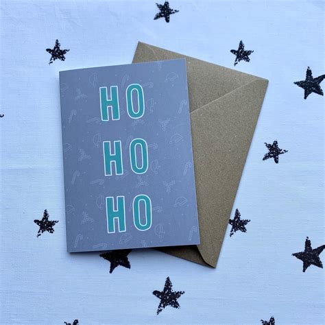 Christmas Card Ho Ho Ho Card Celebration Card Xmas Card Etsy