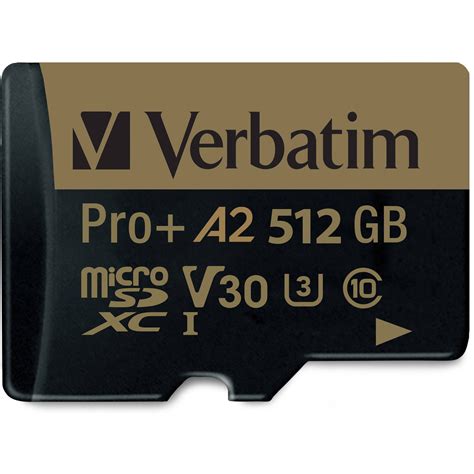 Verbatim 512gb Pro Plus 666x Microsdxc Memory Card With Adapter Black