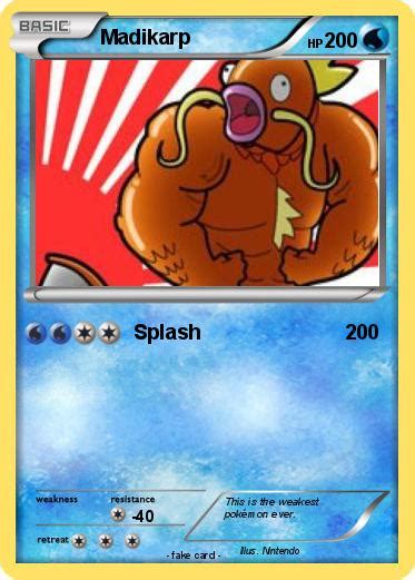 Since the release of the pokémon go game, interest in pokémon. Pokémon Madikarp - Splash - My Pokemon Card