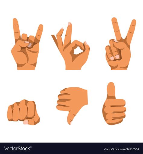 Nonverbal Communication By Hand Gesturing Set Vector Image