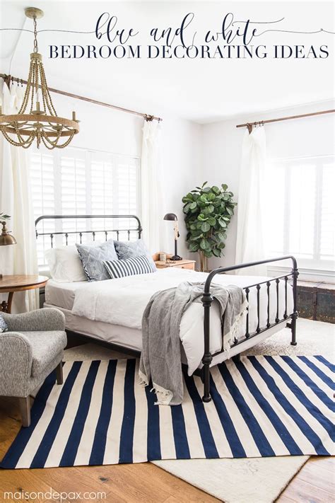 Weathered shutters add a touch of shabby chic flair to this cozy gray and white bedroom from decor gold designs. Blue and White Bedroom Ideas for Summer | White bedroom ...