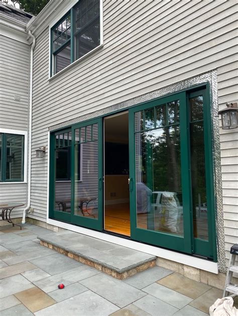 Four Panel Sliding Patio Door Opens Up Lexington Home Pella Of Boston
