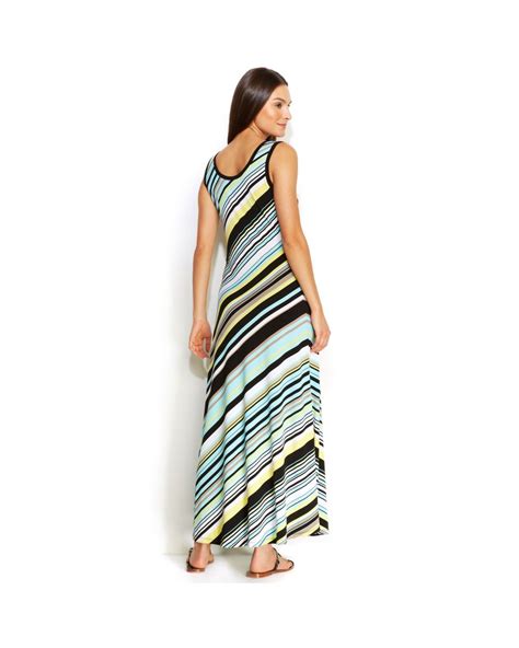 Calvin Klein Sleeveless Striped Maxi Dress Lyst