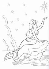 Mermaid Coloring Disney Printable sketch template