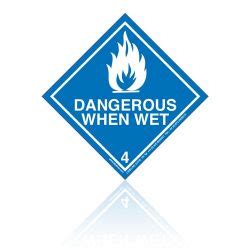 Class Dangerous When Wet Hazard Warning Placard Labeline Com