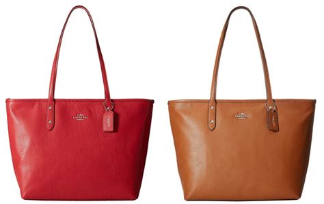 Coach Pebbled City Zip Tote Only 13319 Shipped Reg 295 Today Only