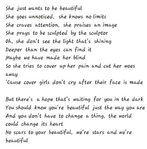 Lyrics Scars To Your Beautiful Beautyvh