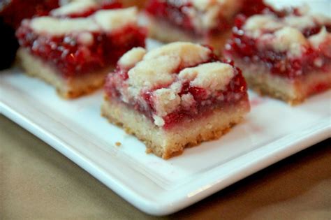 Cool and cut into bars. Raspberry Shortbread Bars