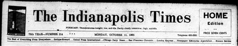 The Indianapolis Times A Short History Hoosier State Chronicles