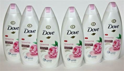 Lot 6 Dove Renewing Body Wash Peony And Rose Oil 650ml 22 Fl Oz