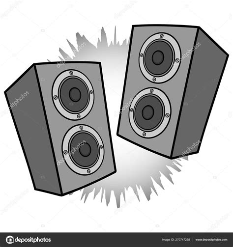 Stereo Speakers Cartoon Illustration Pair Stereo Speakers — Stock