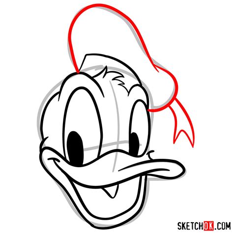 How To Draw Donald Duck S Face Sketchok Easy Drawing Guides