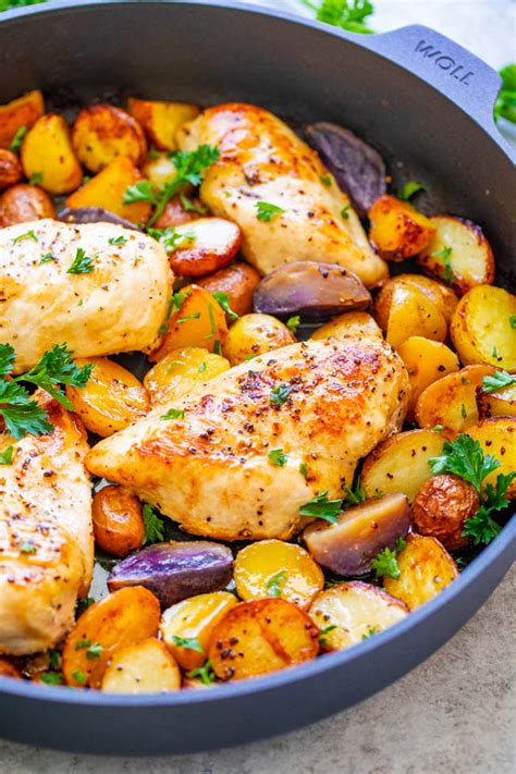 One Pan Lemon Butter Chicken And Potatoes Averie Cooks